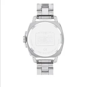 New Coach Boyfriend Women\'s 34mm Stainless Steel Watch 14503140. NWT Coach Womens Watch All Silver Stainless & Glitz  main image 2